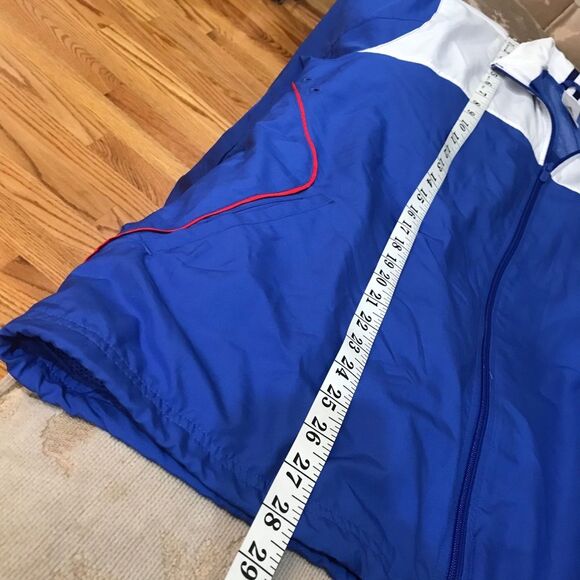Vintage Adidas Mesh Lined Windbreaker Jacket Bue White Sz XL - Picture 13 of 16